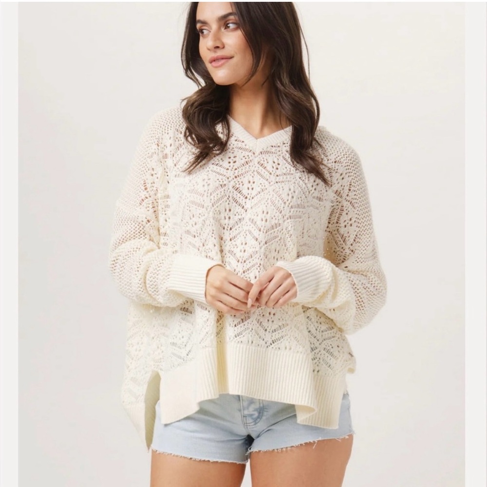 The Normal Brand Knit Hood Sweater Cream
